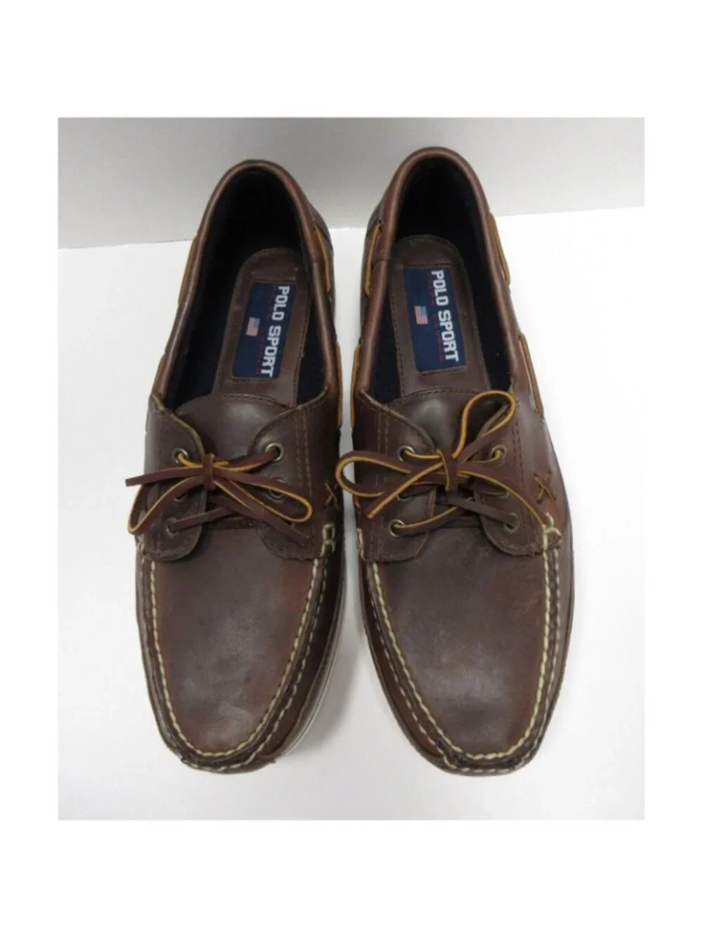 VTG Polo Ralph Lauren Sport Boat Shoes 11 D Leather Moccasin Lace Up
